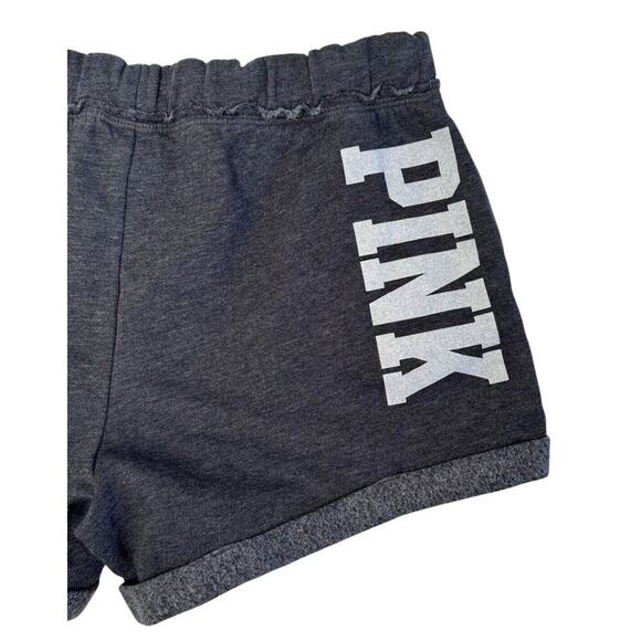 Victoria’s Secret PINK University Logo Athletic Lounge Gray Sweat Shorts Sz SP - Picture 8 of 9